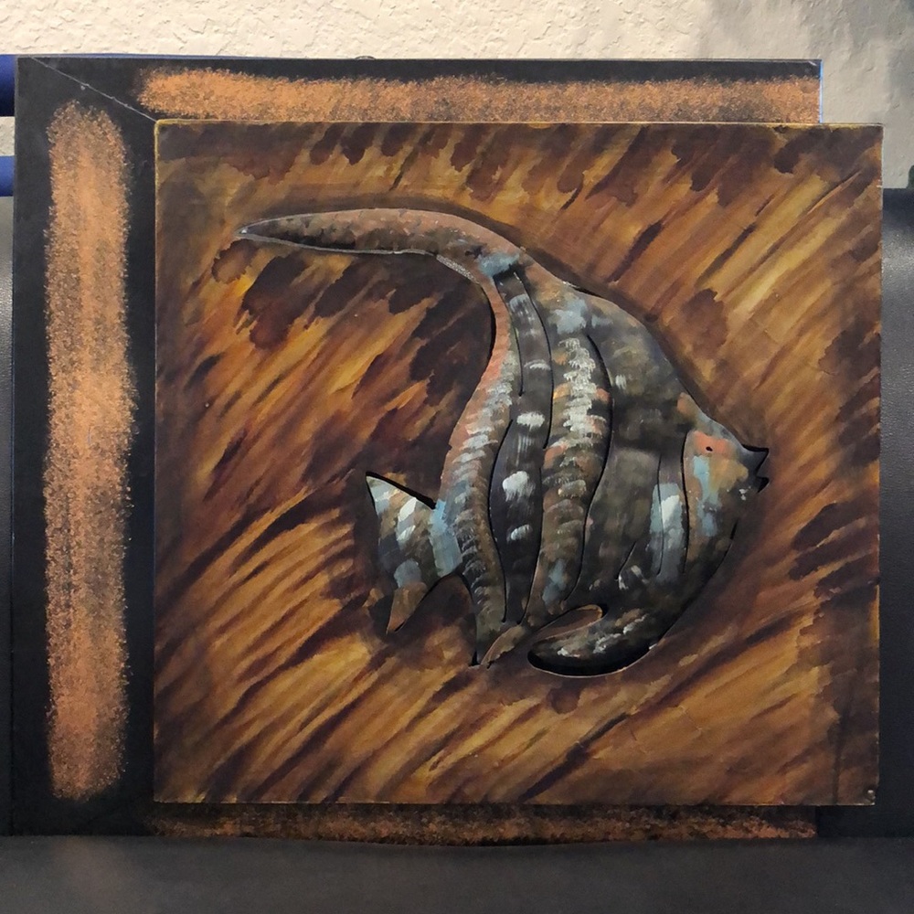 3D Fish Metal Wall Sculpture Picture